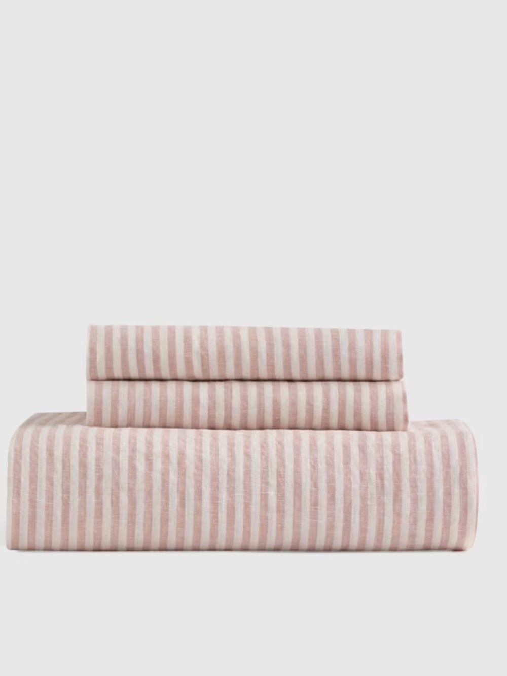 NWT Brooklinen Core Linen King Sheet Set - Latte Stripe